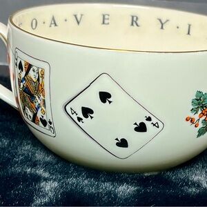 Royal Worcester “ A Very Important Person” Cup Playing Card Motif Bone China Eng